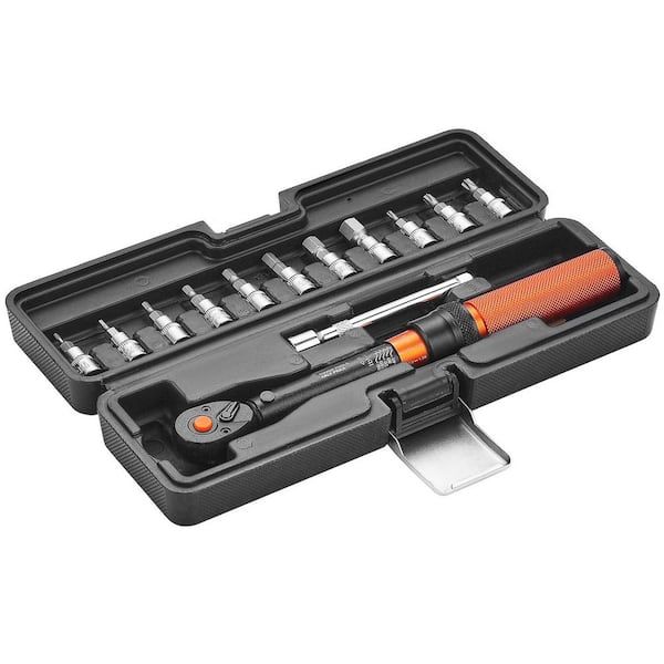 Drive Click Torque Wrench Set, 3.29 in. W x 9.25 in. D Steel Workbench Top with Bit Sockets for Bicycle Repair