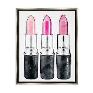 Three Pink Lipsticks by Amanda Greenwood Floater Frame Culture Wall Art Print 25 in. x 31 in.