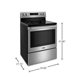 30 in. 5.3 cu.ft. 5 Burner Element Single Oven Electric Range in Stainless Steel