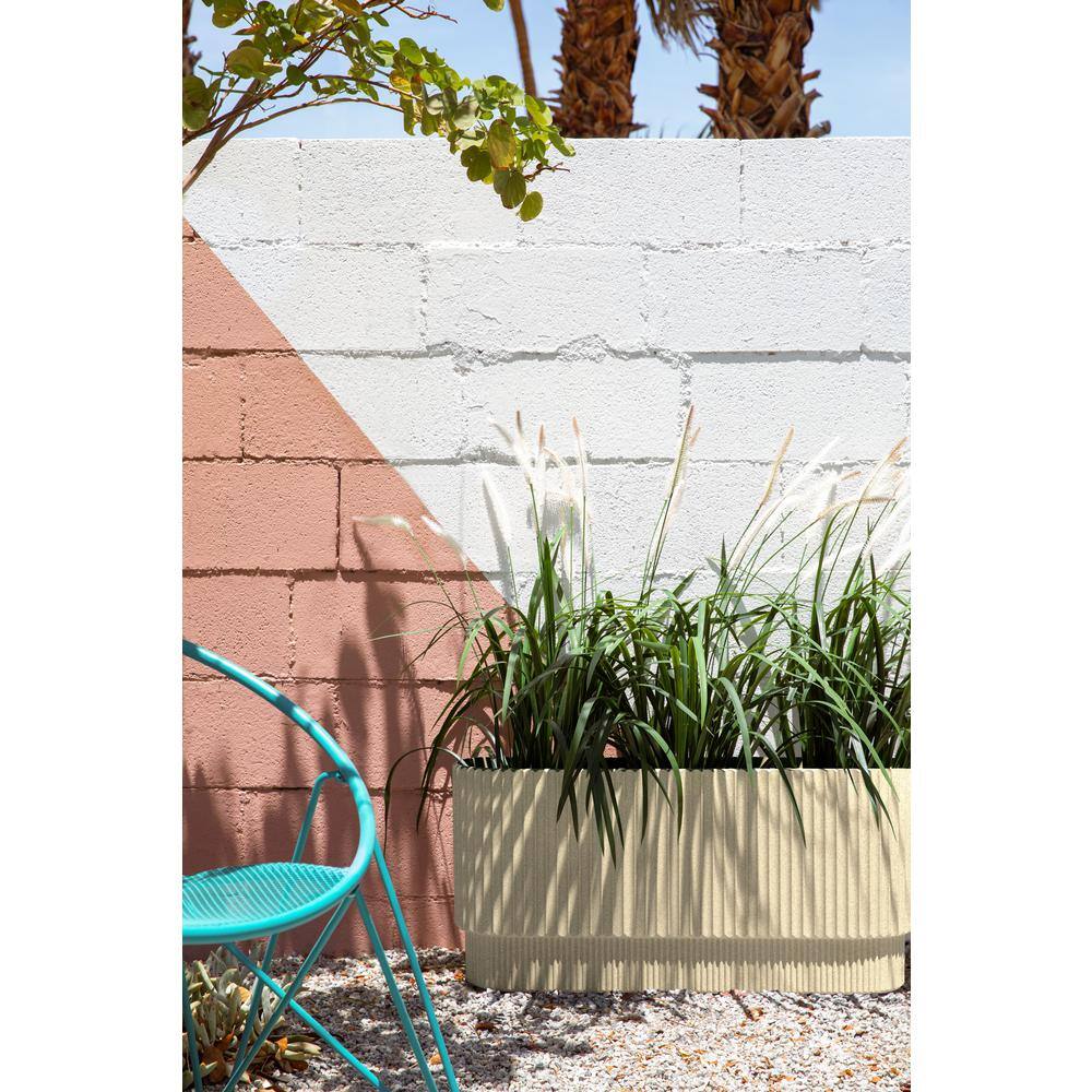 Sand 30" Concrete-Composite Fluted Long Planter