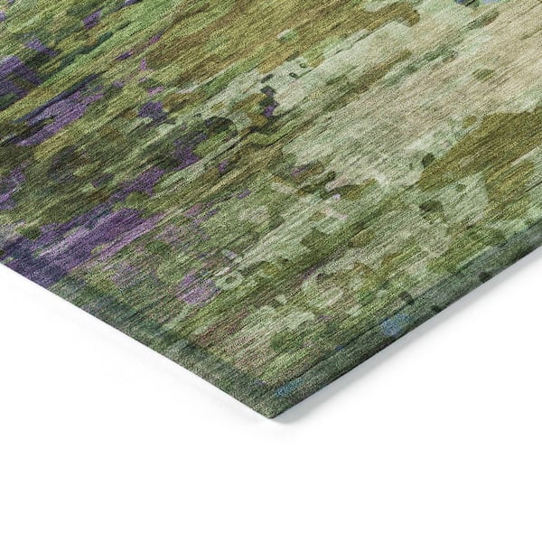 Chantille Machine Washable Indoor/Outdoor Abstract ACN2035 Green 8 ft. x 10 ft. Area Rug