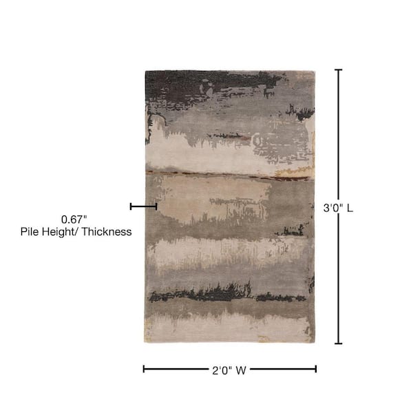 Juna Hand-Tufted Black/Taupe 2 ft. x 3 ft. Contemporary Rectangle Area Rug