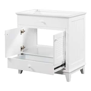 29.84 in. W x 18.07 in. D x 31.02 in. H Wood Bath Vanity Cabinet without Top in White Vanity Base with Drawers, Doors
