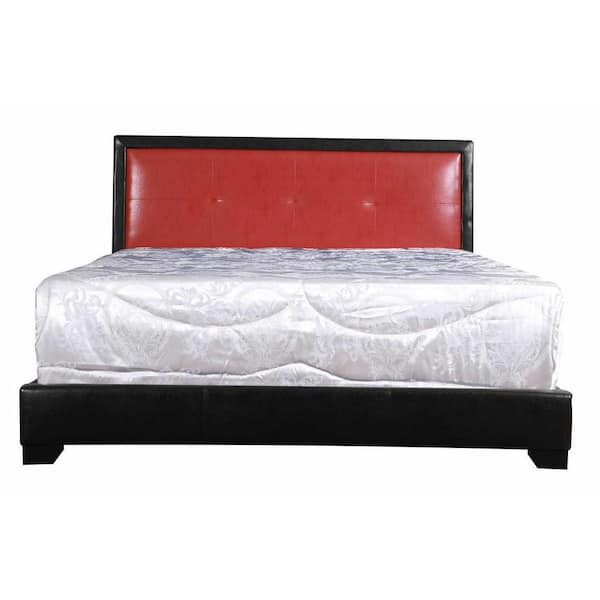 AndMakers Panello Black and Red King Panel Beds