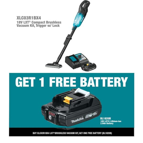 Makita 40V max XGT Brushless Cordless 4-Speed Compact Stick Vacuum Kit, w/ Dust Bag (2.0Ah) GLC02R1 - The Home Depot