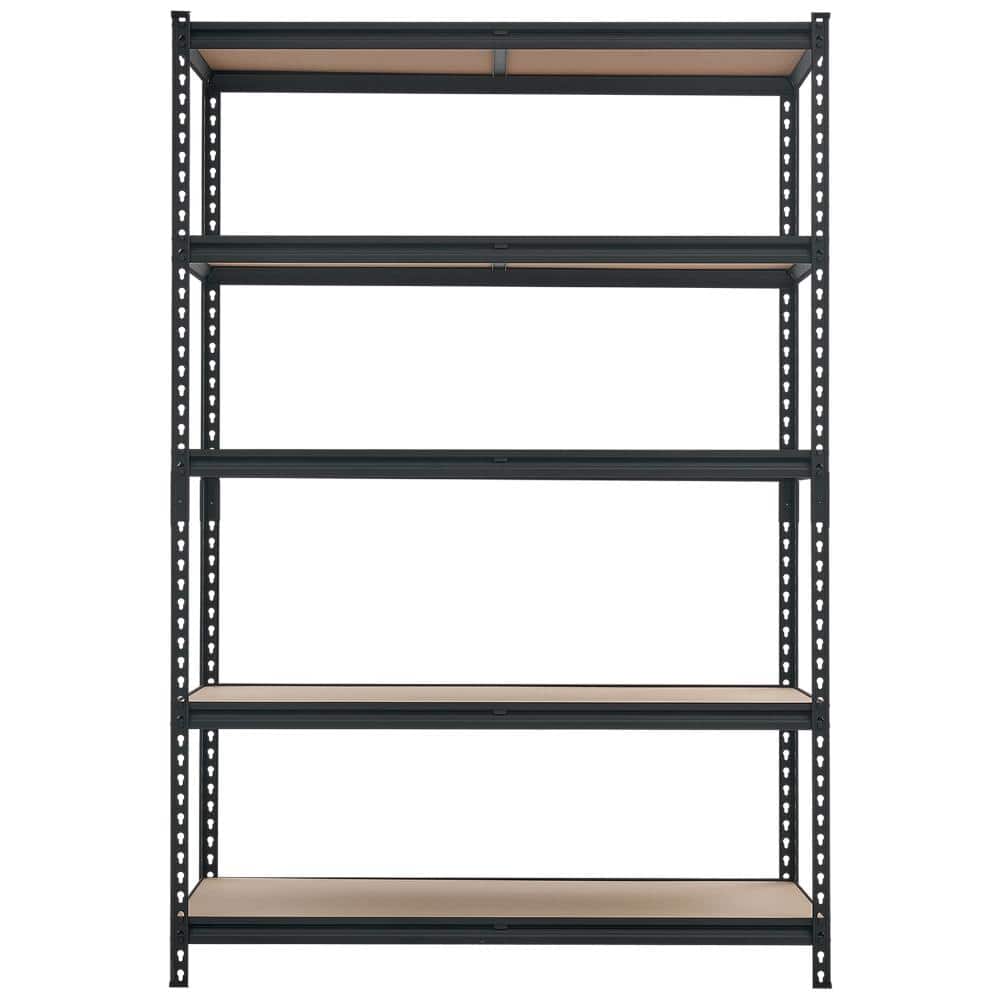 5-Tier Metal Heavy Duty Adjustable Garage Pantry Storage Shelving Unit in Black (48.3 in. W x 71.4 in. H x 24.4 in. D) price history on PriceWatchPro
