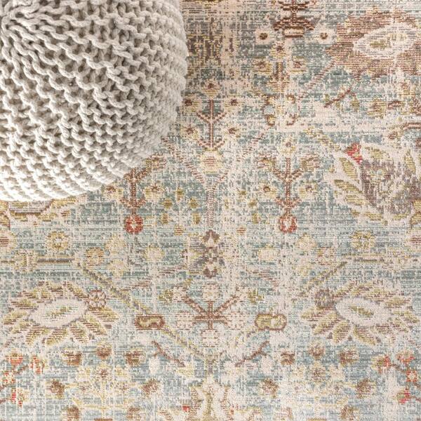 Light Blue/Ivory JONATHAN Y Alba Modern Faded Peshawar Area Rug 7'9 x 10' Light Blue/Ivory JONATHAN Y Alba Modern Faded Peshawar Area Rug 7'9 x 10'