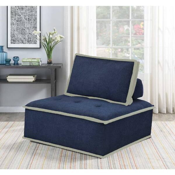 navy and cream accent chair