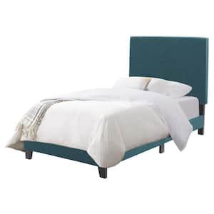 Juniper Blue Fabric Upholstered Contemporary Twin/Single Bed