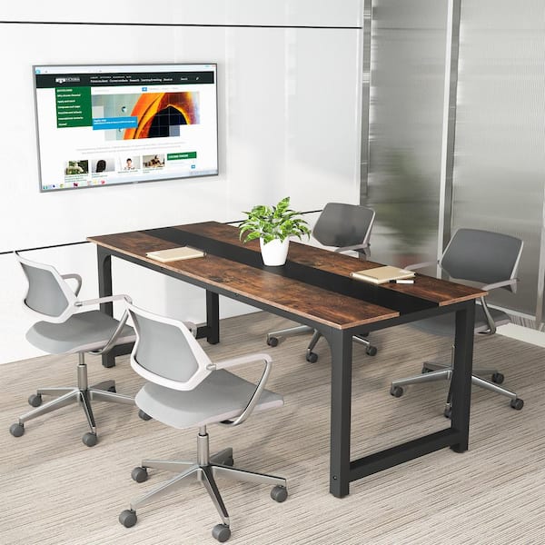 BYBLIGHT Moronia 70.9 in. Rectangular Brown and Black Executive