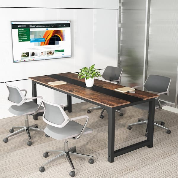 70.9 Executive Desk, Modern Office Computer Desk Conference TableBlack &  Brown