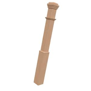 Stair Parts 4090 55 in. x 5 in. Unifinished Hard Maple Adjustable Base Box Newel Post for Stair Remodel