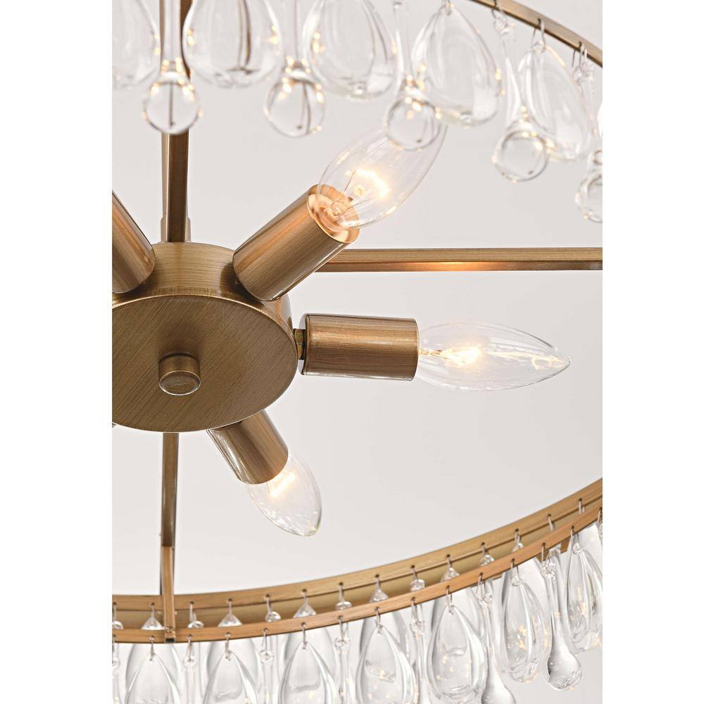 Viviana 24'' Brushed Brass Crystal Candle Chandelier
