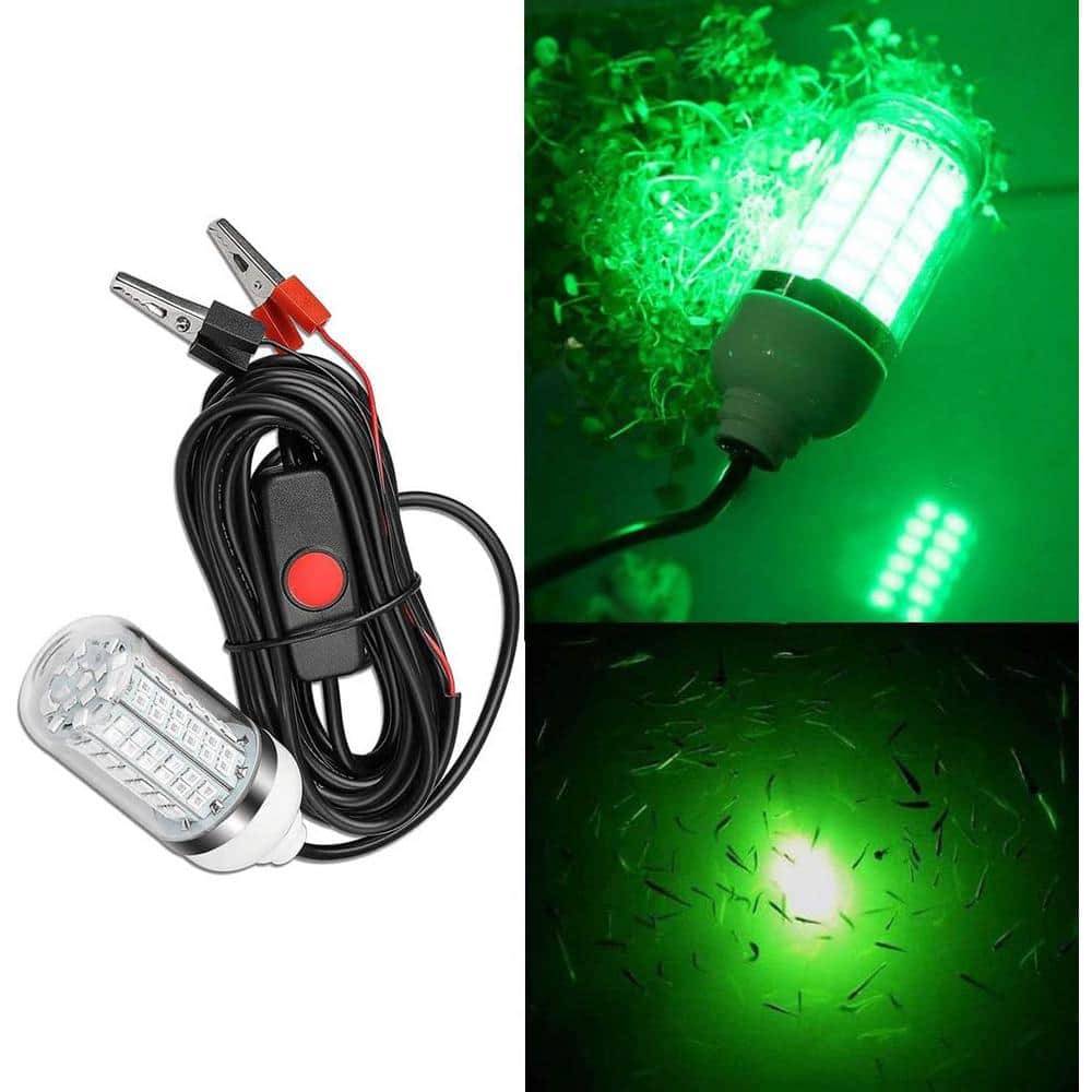 ITOPFOX 12-Volt Waterproof LED Fishing Light in Green Lamp HDSA01-1OT051 -  The Home Depot