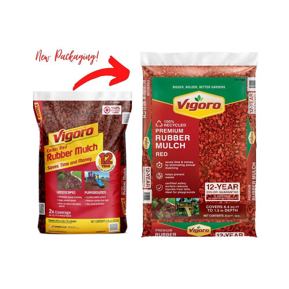 Vigoro 0.8 cu. ft. Red Bagged Recycled Rubber Mulch HDVCRMN8CB