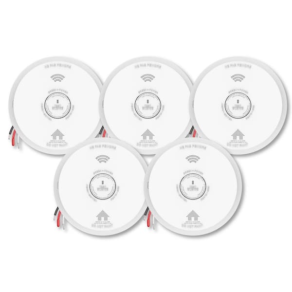 Hardwired Smoke and Carbon Monoxide Detector 10-Year Battery Backup Combo Alarm with Interconnect 5-Pack