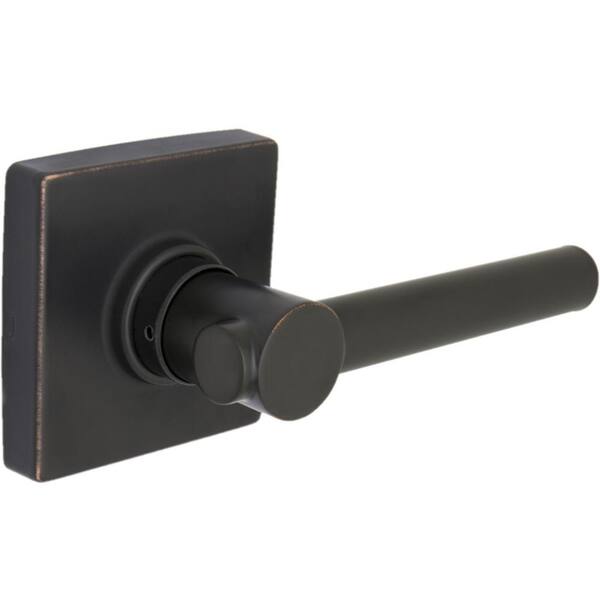 Defiant Highland Aged Bronze Hall and Closet Door Lever with Square Rose