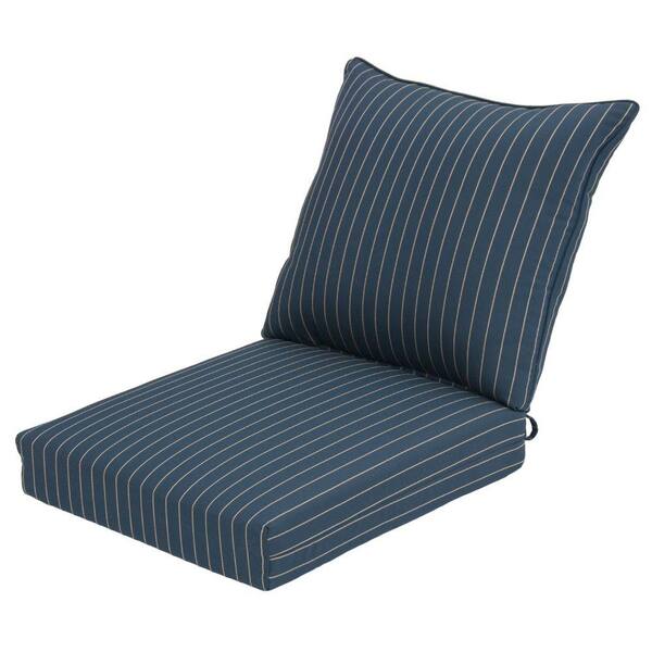 Hampton Bay Midnight Stripe Rapid-Dry Deluxe Outdoor Deep Seating Cushion