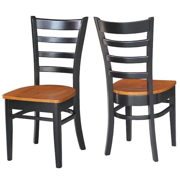 International Concepts Emily Black & Cherry Wood Dining Chair (Set of 2)