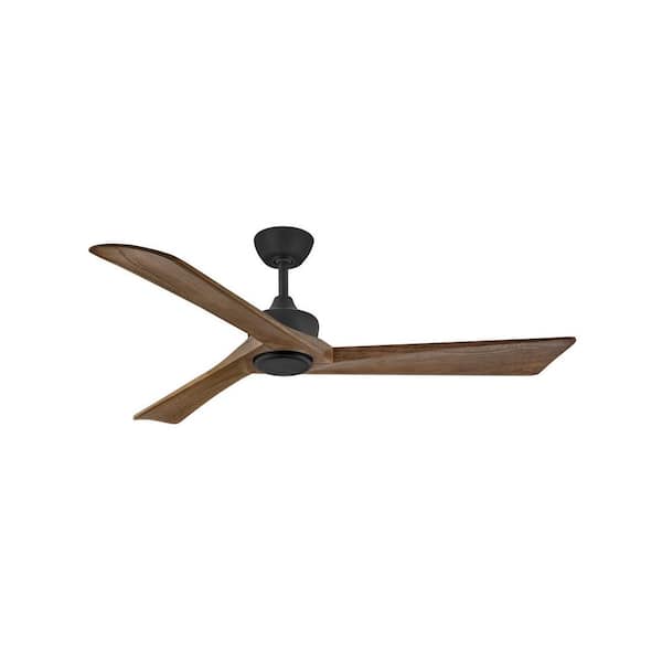 HINKLEY - Sculpt 60 in. Integrated LED Indoor/Outdoor Matte Black Ceiling Fan with Wall Switch