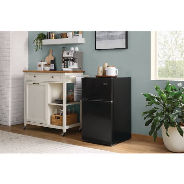Vissani 3.2 cu. ft. Mini Refrigerator with 2-Doors, Glass Shelves