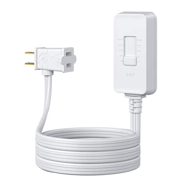 Plug-In Lamp Dimmer Switch – 6ft Extension Cord, Rotary Control, 150W Max, For Dimmable LEDs, Incandescent, Halogen, Salt Lamps, Christmas Village Lights (2 Spare Fuses)