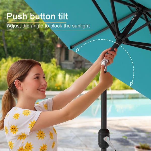 abba patio umbrella sku ap9386ctr Amazon.com: Abba Patio 9FT Lyon Outdoor Patio Umbrella Outdoor Table  Umbrella with Push Button Tilt and Crank Market Umbrella 8 Sturdy Ribs UV  Protection Waterproof for Garden Deck Backyard Pool Tan :