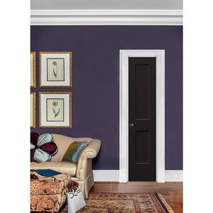 20 in. x 80 in. Monroe Black Painted Right-Hand Smooth Solid Core Molded Composite MDF Single Prehung Interior Door