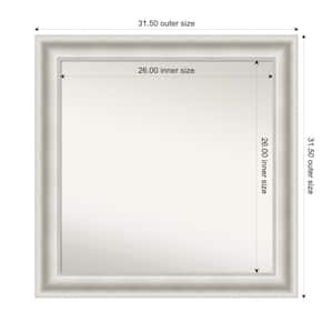 Parlor White 31.5 in. W x 31.5 in. H Custom Non-Beveled Recycled Polystyrene Framed Bathroom Vanity Wall Mirror