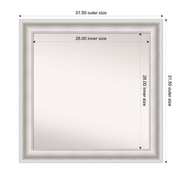 Amanti Art Parlor White 31.5 in. W x 31.5 in. H Custom Non-Beveled Recycled Polystyrene Framed Bathroom Vanity Wall Mirror