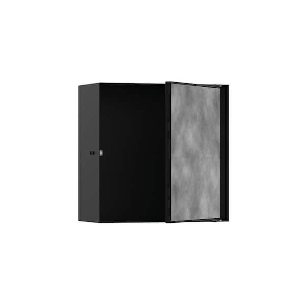 Hansgrohe XtraStoris Rock 15 in. W x 15 in. H x 6 in. D Stainless Steel Shower Niche with Tileable Door in Matte Black