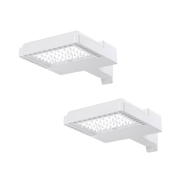 PROBRITE 800-Watt Equivalent Integrated White Outdoor LED Area Light and Flood Light, 12000 Lumens, Dusk to Dawn Light (2-Pack)