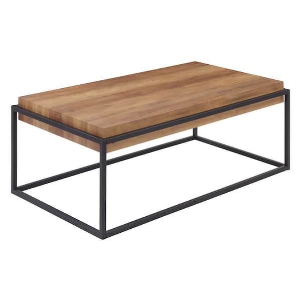 Handy Living Lyse 45 In Natural Black Large Rectangle Wood Coffee Table A139939 The Home Depot