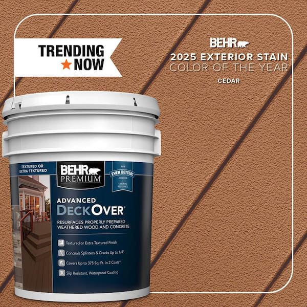 BEHR Premium Advanced DeckOver 5 gal. #SC-146 Cedar Textured Solid Color Exterior Wood and Concrete Coating