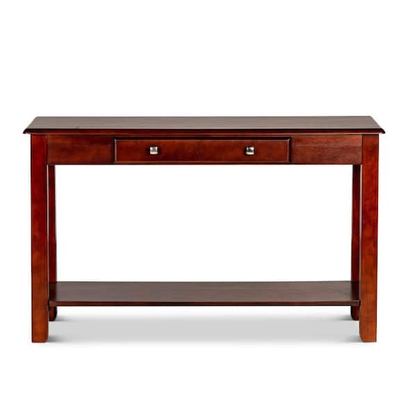 Steve Silver Nelson 48 in. Merlot Cherry Rectangle Wood Console Table with Storage