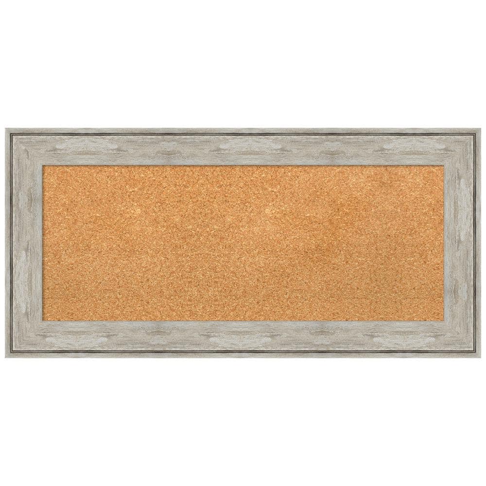 Natural Cork Board with Crackled Metallic Frame, 35" x 17"