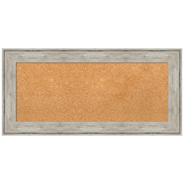Amanti Art Crackled Metallic 34.88 in. x 16.88 in. Framed Corkboard Memo Board