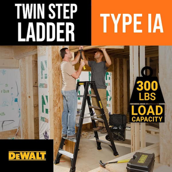 8 ft. Fiberglass Step Ladder 12.2 ft. Reach Height Type 1A - 300 lbs., Expanded Work Step and Impact Absorption System