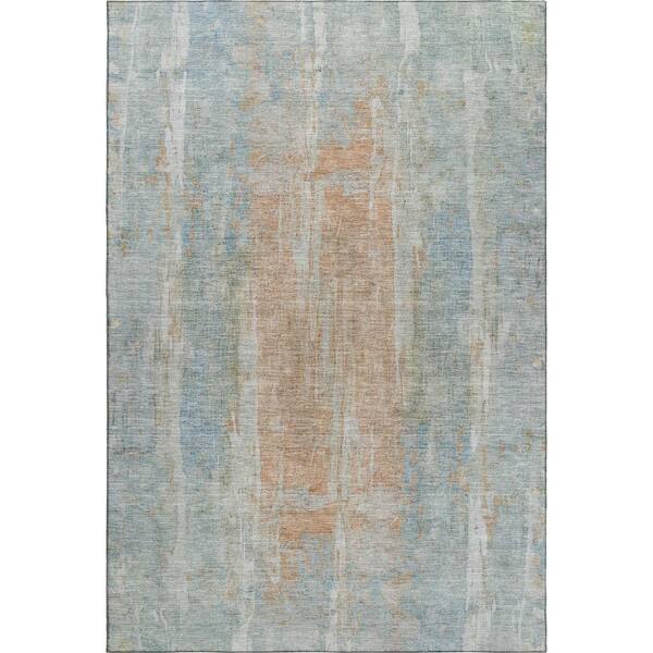 Mayfield Premium Machine Washable Abstract AMF2309 Sky 10 ft. x 14 ft. Area Rug