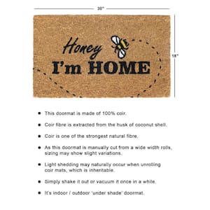 Black Honey, I am Home 18 in. x 30 in. Doormat