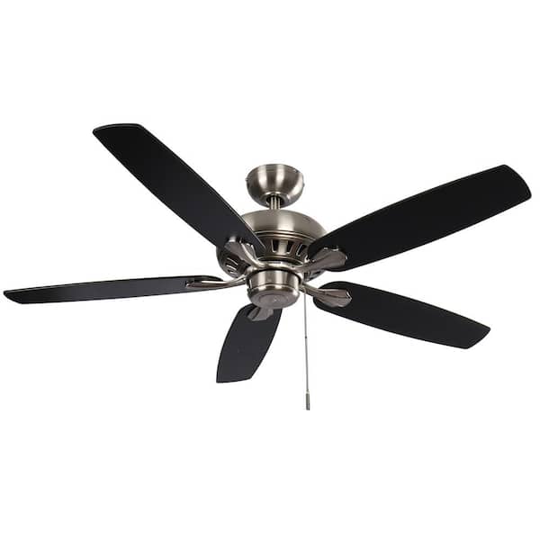 Hampton Bay Rockport 52 in. Indoor LED Brushed Nickel Ceiling Fan with Light  Kit, Downrod, Reversible Blades and Reversible Motor 51750 - The Home Depot
