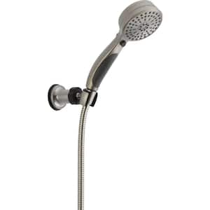 9-Spray 5 in. Single Wall Mount Adjustable Handheld Shower Head in Stainless