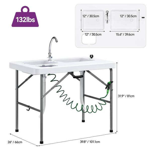 Fish Cleaning Camp Table With Faucet