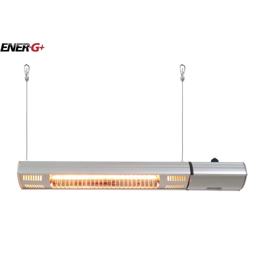 Silver Wall Mounted Infrared Electric Outdoor Heater with Remote