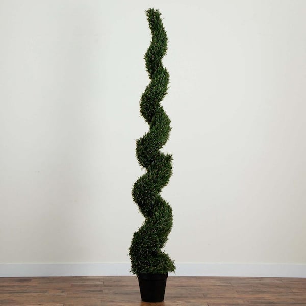 Nearly Natural 8 ft. UV Resistant Artificial Rosemary Spiral