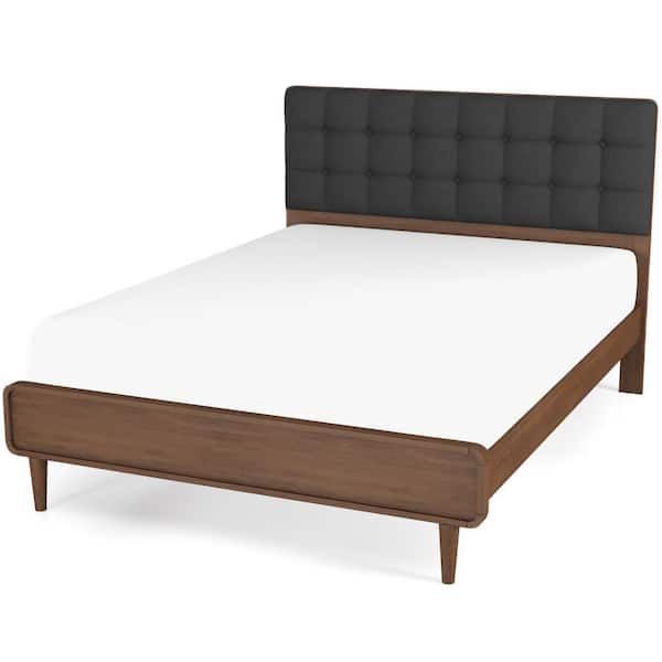 Ashcroft Furniture Co Tyson Dark Gray Solid Wood Frame Queen Size Platform Bed
