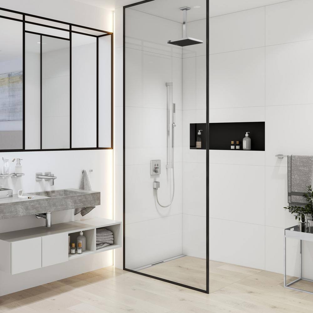 Modern Chrome Wall-Mounted Shower Arm, 12-inch