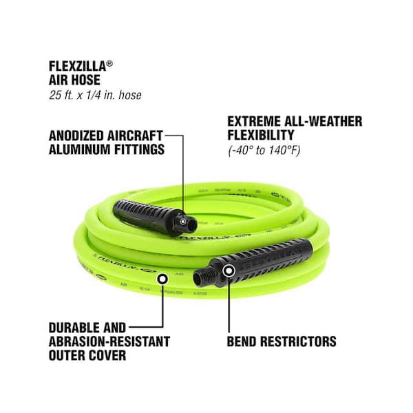 1/4 in. x 25 ft. Air Hose with 1/4 in. MNPT Fittings