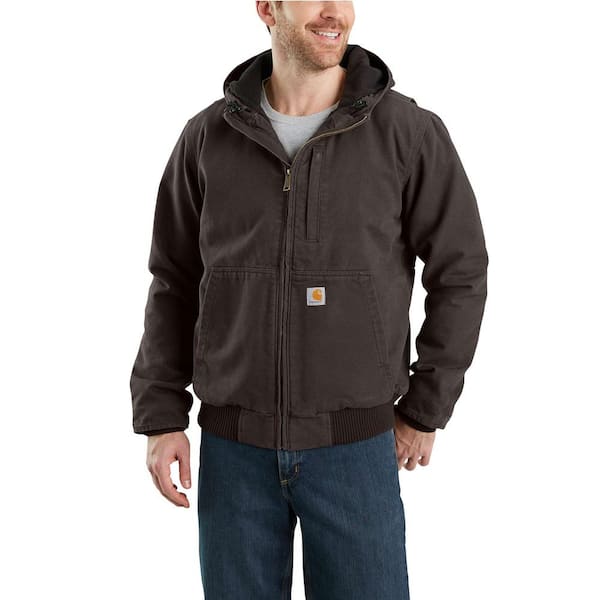 Carhartt Men's Tall Large Dark Brown Cotton Full Swing Armstrong Active Jac