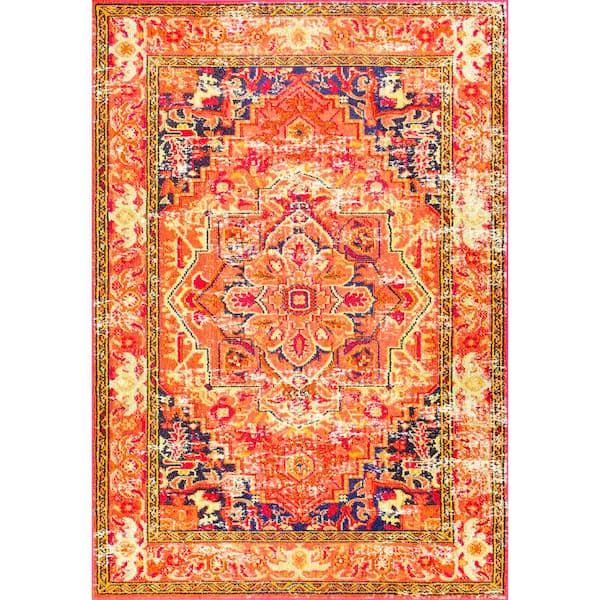 nuLOOM Mackenzie Vintage Orange Doormat 3 ft. x 5 ft. Area Rug